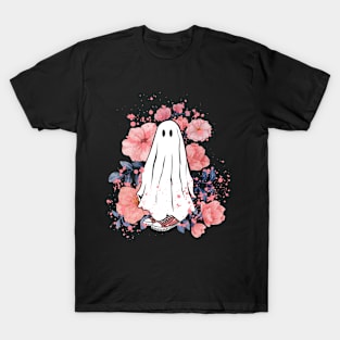 Halloween Ghost Flowers T-Shirt